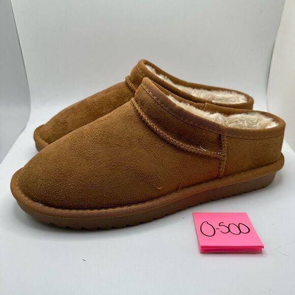 CUSHIONAIRE Women's Faux Shearling Genuine Suede cozy mule slippers +Memory Foam - Picture 3 of 7